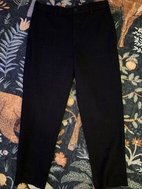 Uniqlo Black Windowpane Dress Pants